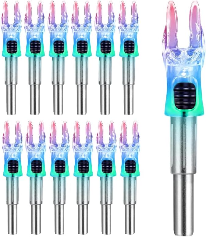DEEPOWER Store S Lighted Nocks for Arrows .244/6.2mm 6/12 Pack Lighted Arrow Nocks for Archery Hunting - Image 1